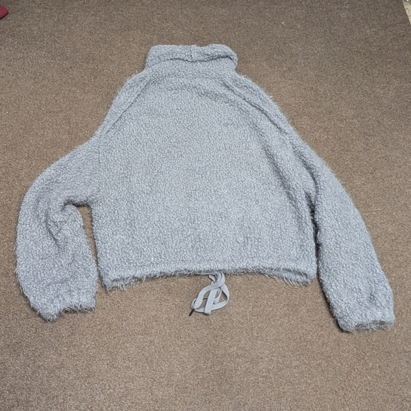 FREE PEOPLE FP Movement (Small) Cozy Heatin Up Bubble Pullover Oversize Gray - Picture 6 of 10